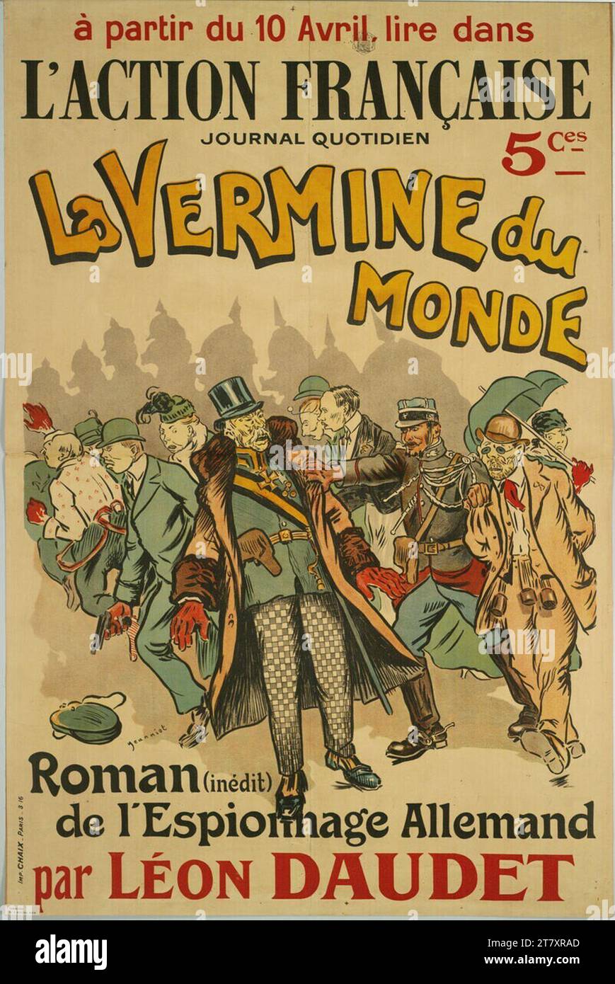 Pierre Georges Jeanniot French action; The vermin of the world by Léon Daudet. Color ca. 1916 , 1916 Stock Photo