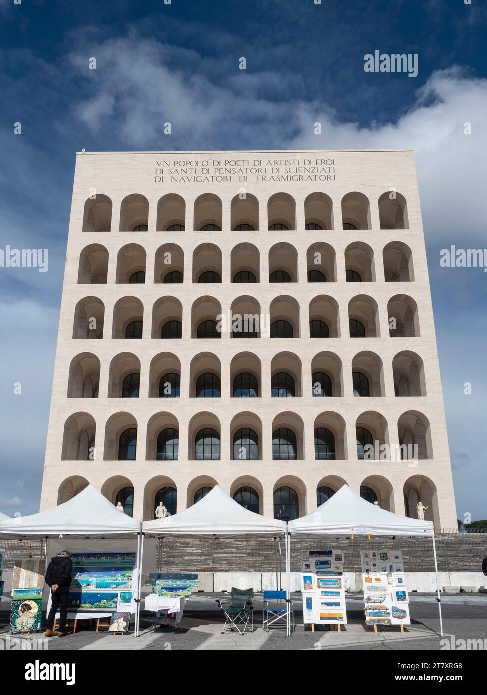 Arts and Craft market in front of the Palazzo della Civilta (Square