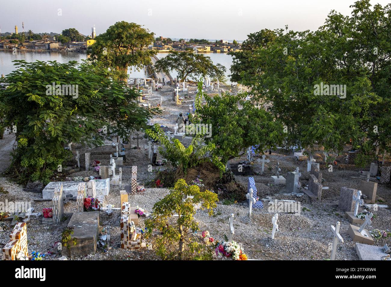 Catholic graveyard in Fadiouth, Senegal, West Africa, Africa Stock Photo