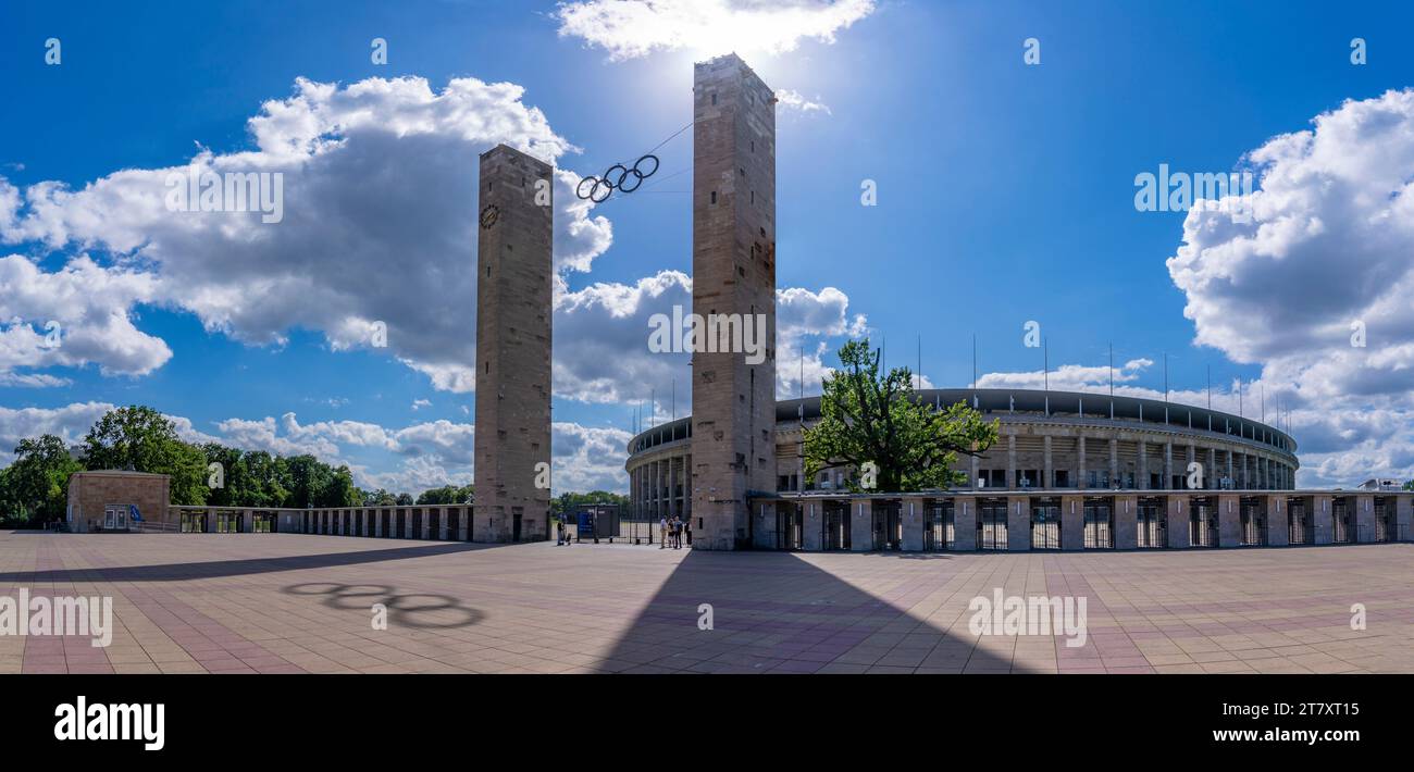 View of exterior of Olympiastadion Berlin, built for the 1936 Olympics, Berlin, Germany, Europe Stock Photo