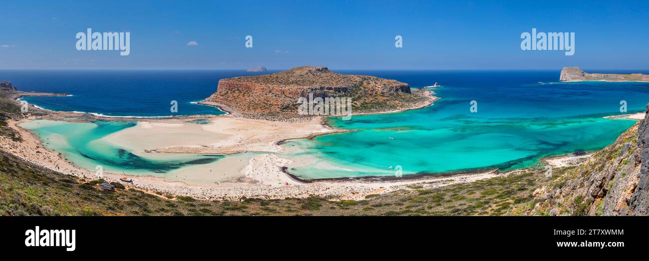 Balos Beach and Bay, Peninsula of Gramvousa, Chania, Crete, Greek Islands, Greece, Europe Stock Photo