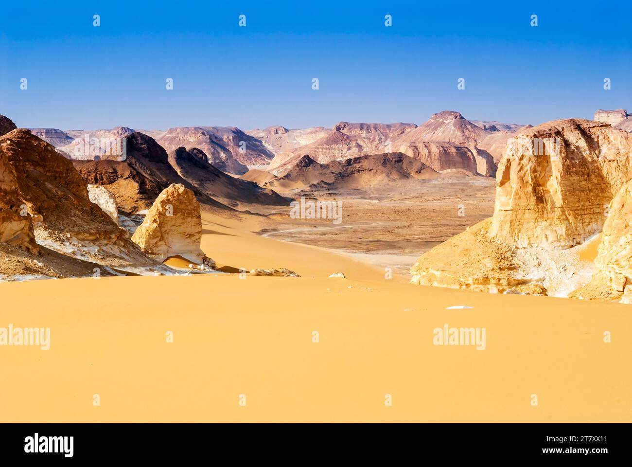 Limestone rocks, White Desert, Western Desert, Egypt, North Africa, Africa Stock Photo