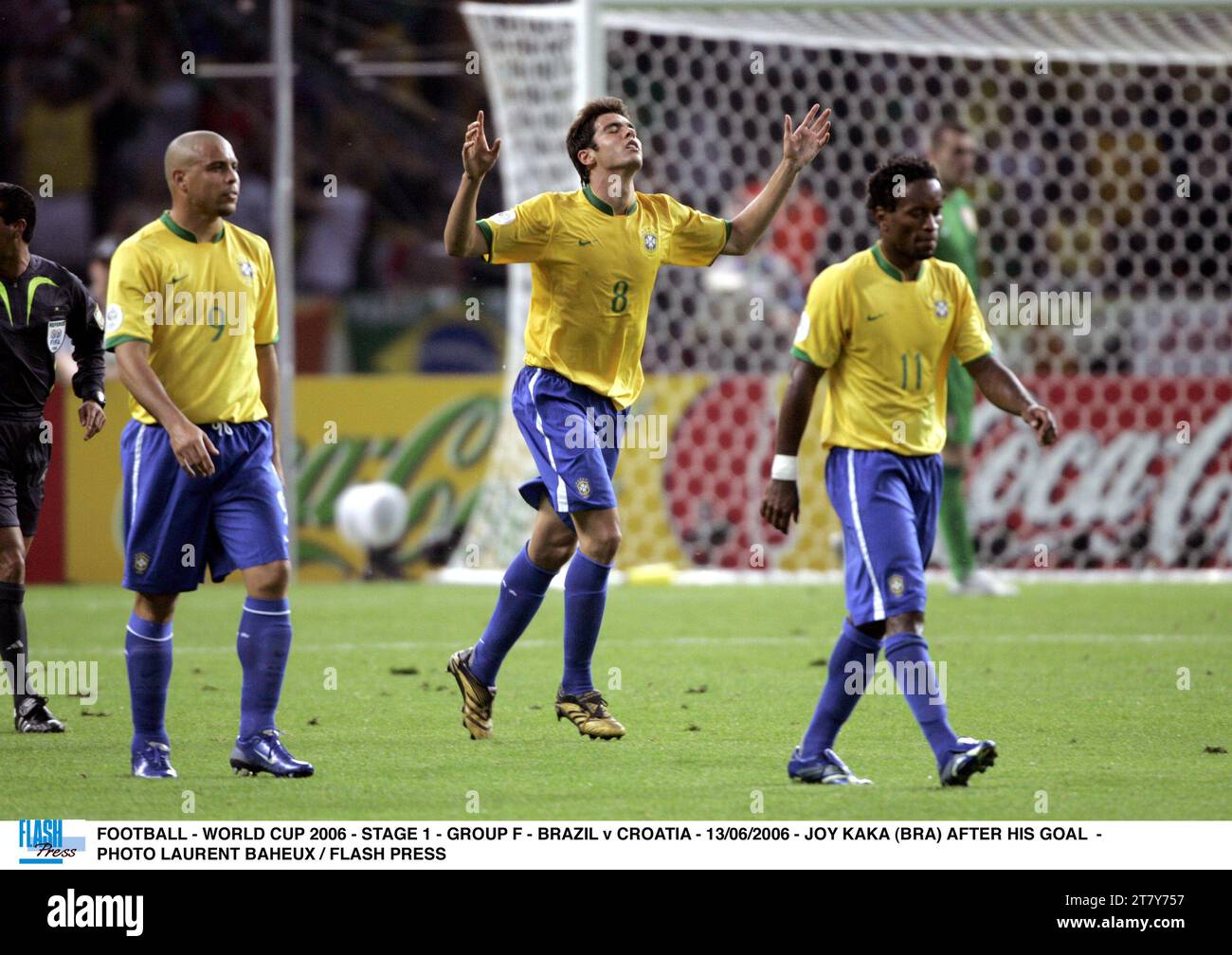 FOOTBALL - WORLD CUP 2006 - STAGE 1 - GROUP F - BRAZIL v CROATIA - 13/06/2006 - JOY KAKA (BRA) AFTER HIS GOAL - PHOTO LAURENT BAHEUX / FLASH PRESS Stock Photo