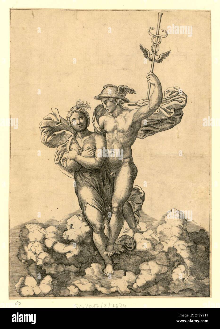 Giovanni Giacomo Caraglio (Engraver) Merkur wears psyche for Olympus ...