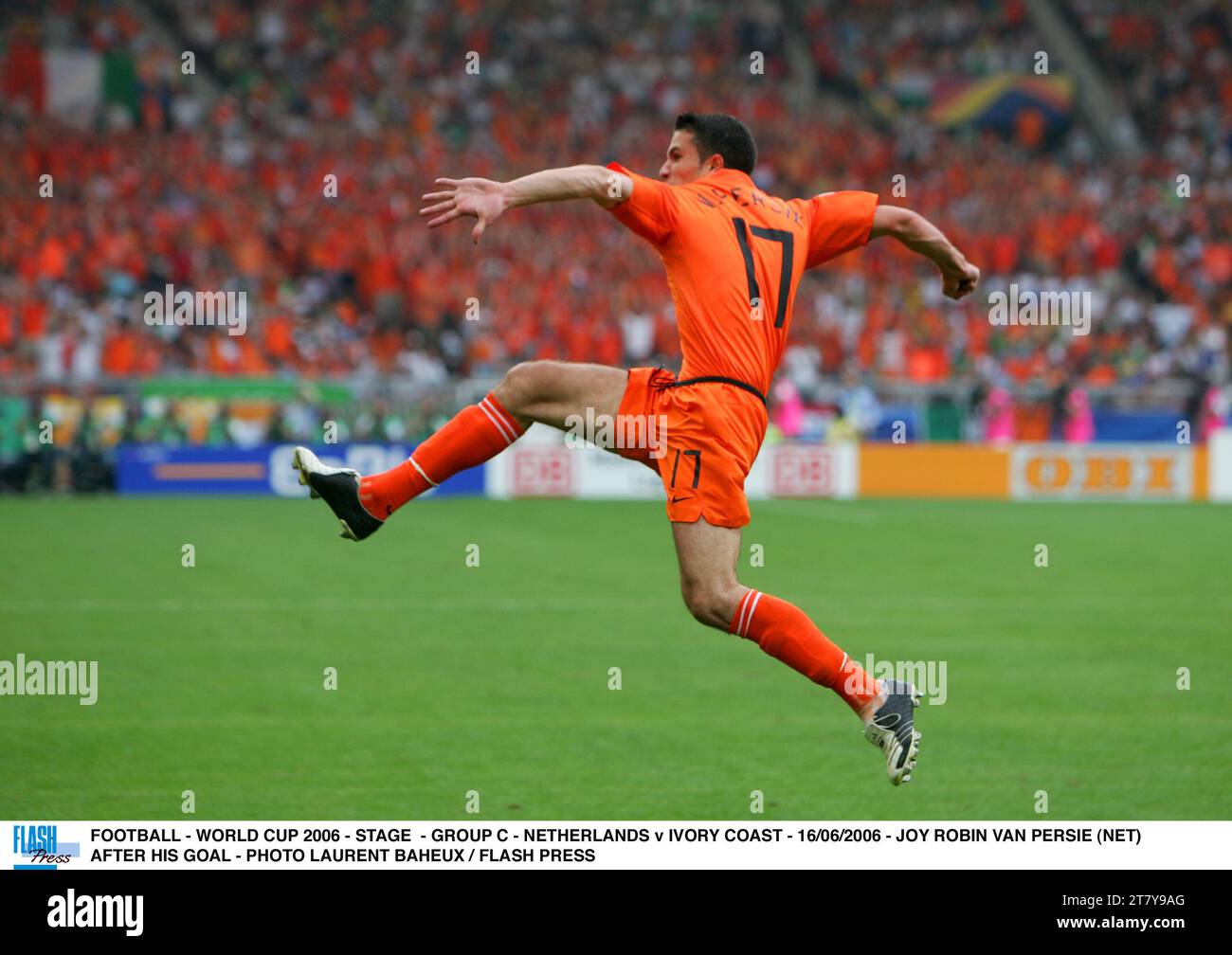 FOOTBALL - WORLD CUP 2006 - STAGE - GROUP C - NETHERLANDS v IVORY COAST - 16/06/2006 - JOY ROBIN VAN PERSIE (NET) AFTER HIS GOAL - PHOTO LAURENT BAHEUX / FLASH PRESS Stock Photo