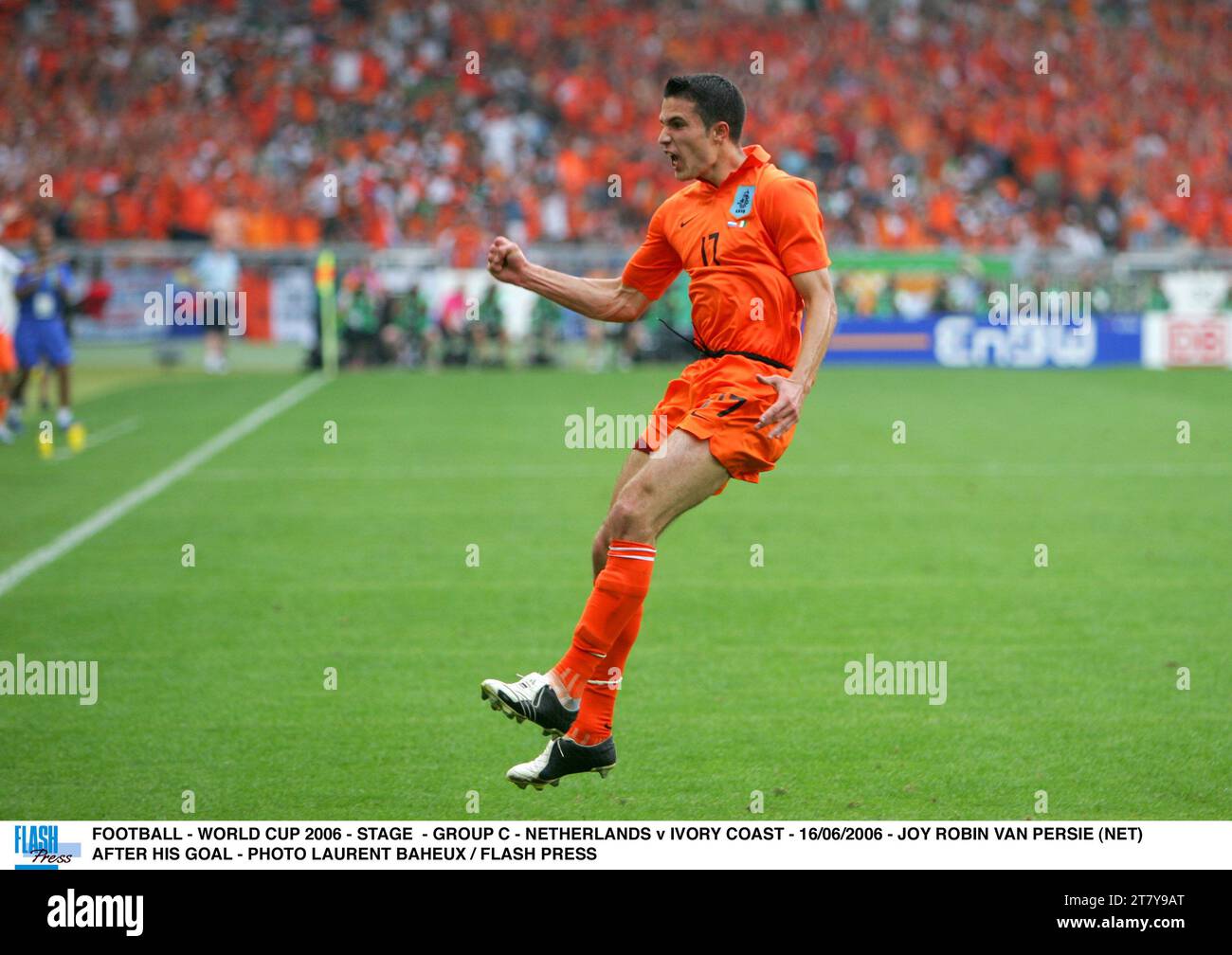 FOOTBALL - WORLD CUP 2006 - STAGE - GROUP C - NETHERLANDS v IVORY COAST - 16/06/2006 - JOY ROBIN VAN PERSIE (NET) AFTER HIS GOAL - PHOTO LAURENT BAHEUX / FLASH PRESS Stock Photo