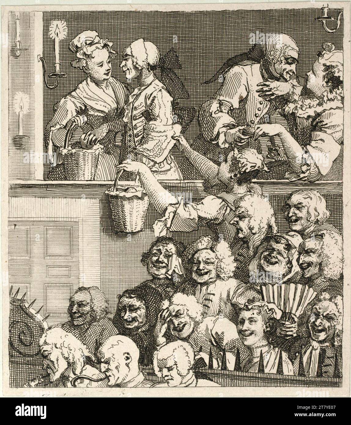 William Hogarth The Laughing Audience. etching 1733 , 1733 Stock Photo ...