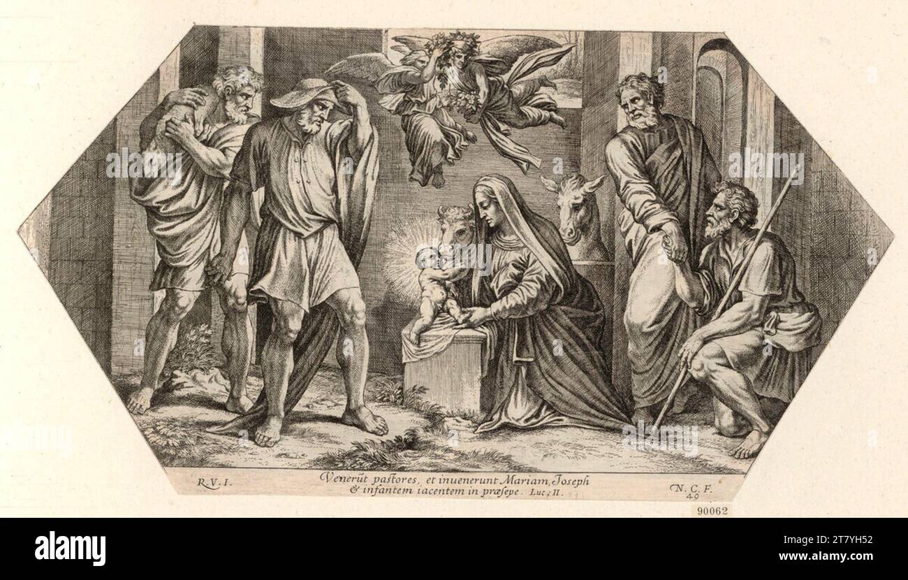 Nicolas Chaperon (Engraver) Adoration of the shepherds. etching 1649 ...