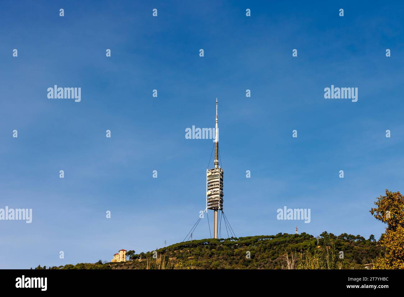 Torre de Collserola tower, Tibidabo, Barcelona, Catalonia, Spain, Europe Stock Photo