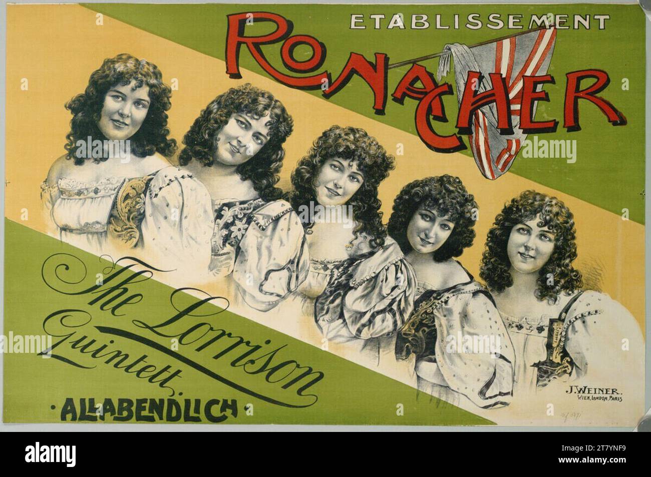 Anonym Ronacher establishment; The Lorrison Quintett .. Color before 1899 Stock Photo