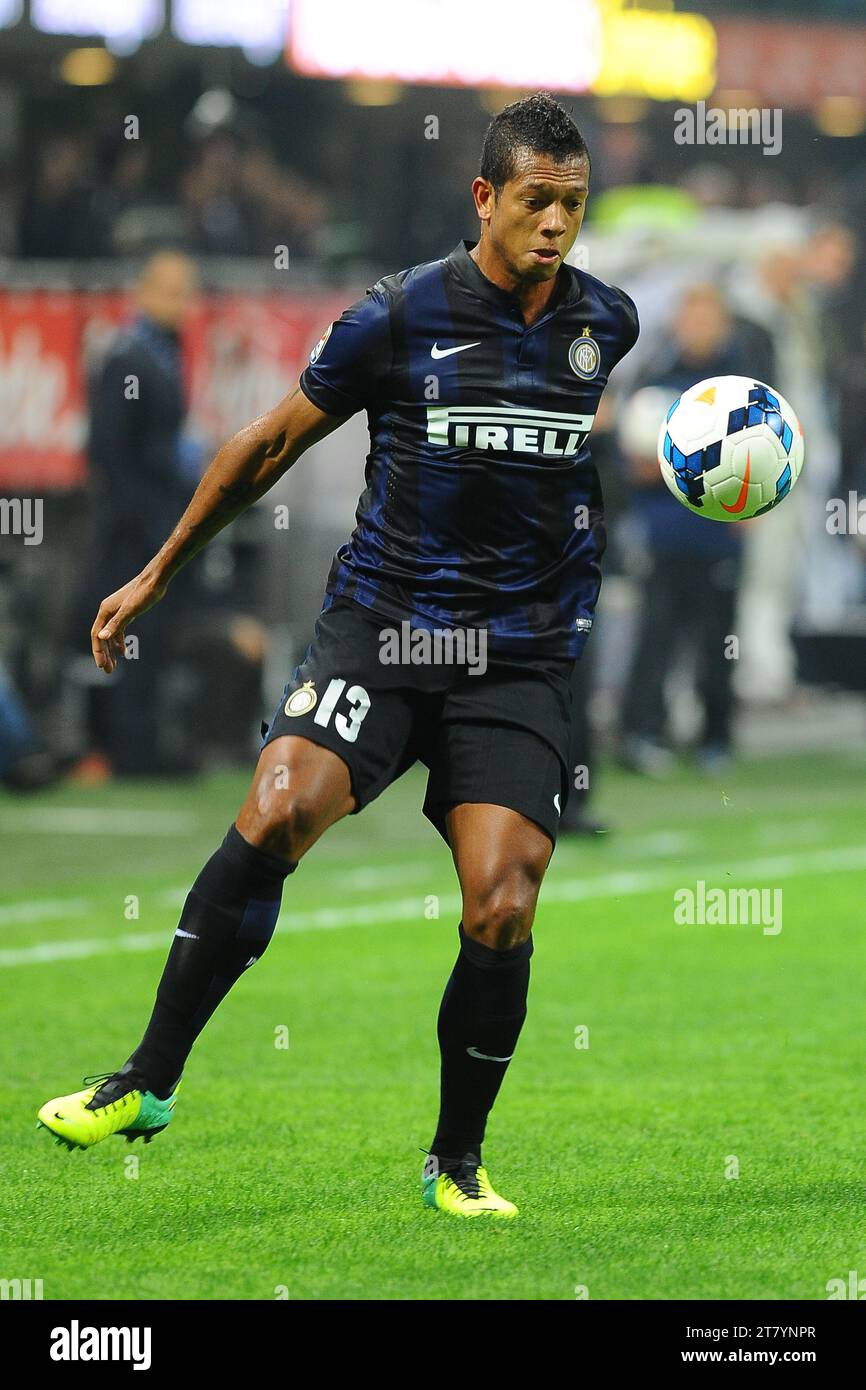 Fredy Guarin of FC Inter Milan in action during the italian championship 2013/2014 football match between Inter Milan and AS Roma in Milan, Italy on October 5, 2013. Photo Massimo Cebrelli / DPPI Stock Photo