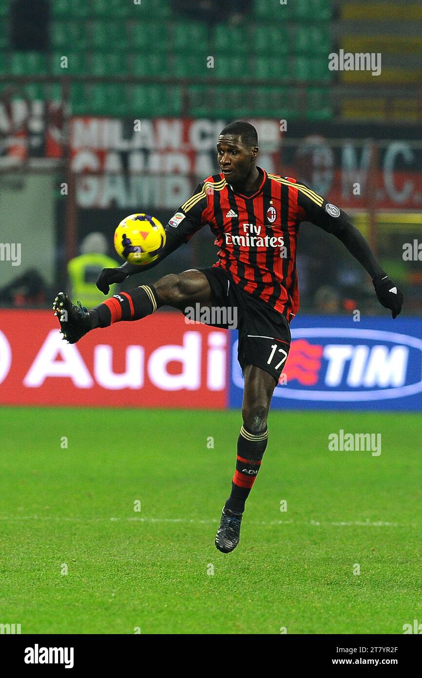 Cristian Zapata of AC Milan in action during the Italian championship 2013/2014 Serie A football match between AC Milan and AS Roma on December 16, 2013 at Giuseppe Meazza Stadium in Milan, Italy. Photo Massimo Cebrelli / DPPI Stock Photo