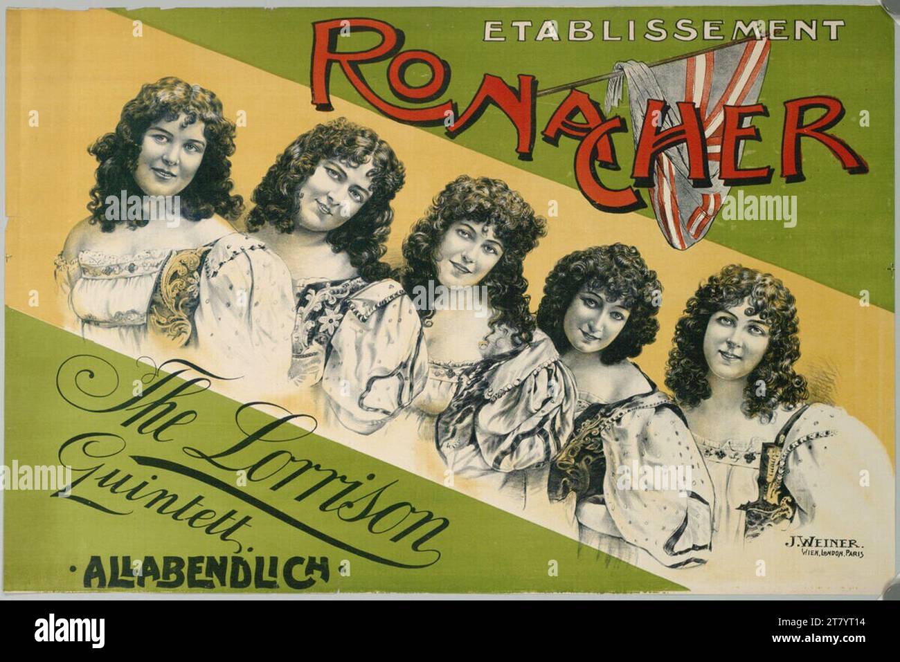 Anonym Ronacher establishment; The Lorrison Quintett .. Color before 1899 Stock Photo