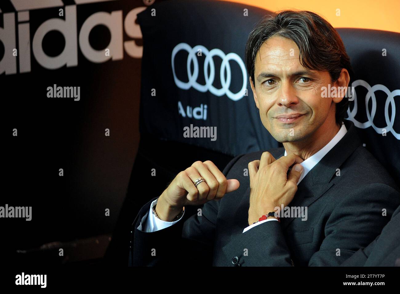 Filippo Inzaghi head coach of AC Milan looks on prior the italian championship Serie A football match between AC Milan and Juventus FC on September 20, 2014 at Giuseppe Meazza Stadium in Milan, Italy. Photo Massimo Cebrelli / DPPI Stock Photo