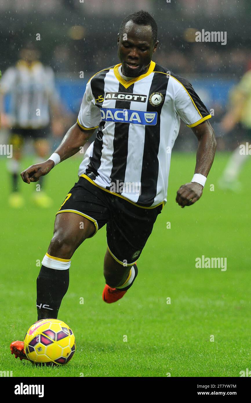 Emmanuel Agyemang Badu of Udinese Calcio in action during the Italian championship Serie A football match between AC Milan and Udinese on November 30, 2014 at San Siro Stadium in Milan, Italy. Photo Massimo Cebrelli / DPPI Stock Photo