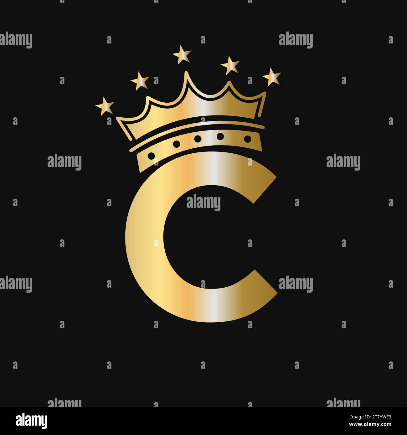 Crown Logo On Letter C With Star Icon. Luxury Symbol Vector Template ...