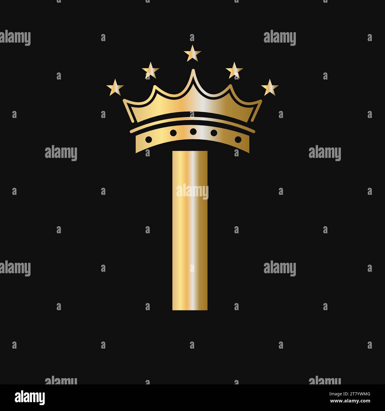 Crown Logo On Letter I With Star Icon. Luxury Symbol Vector Template ...
