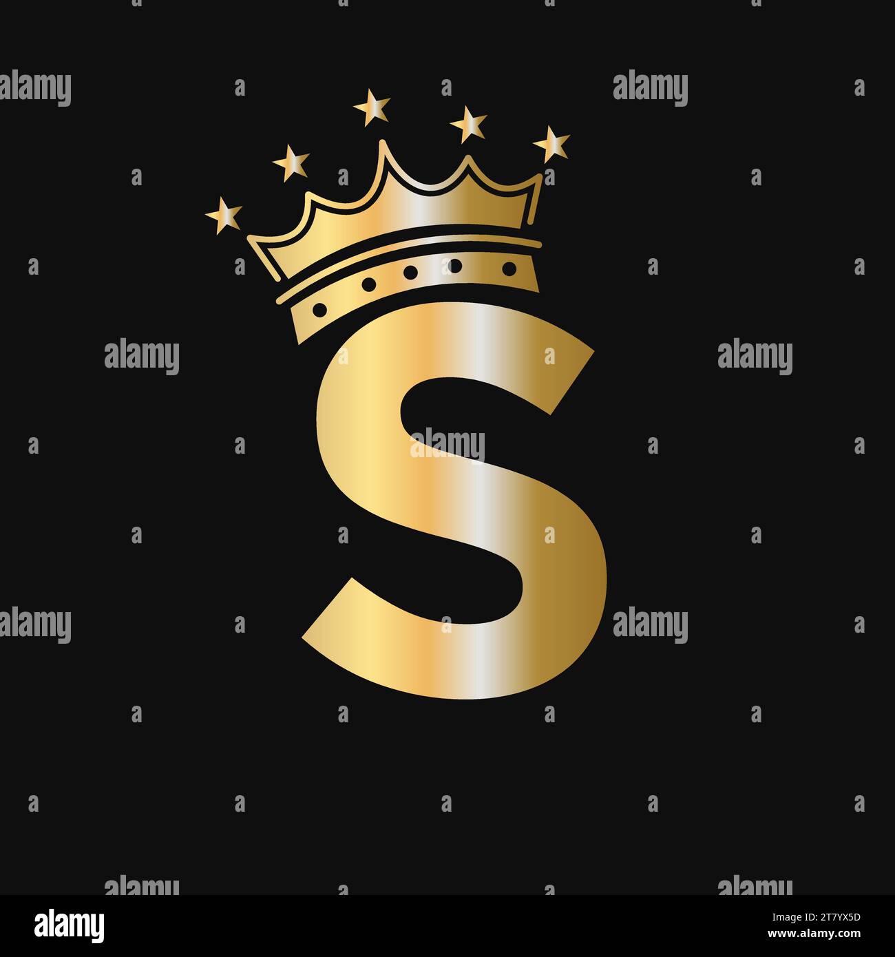Crown Logo On Letter S With Star Icon. Luxury Symbol Vector Template ...