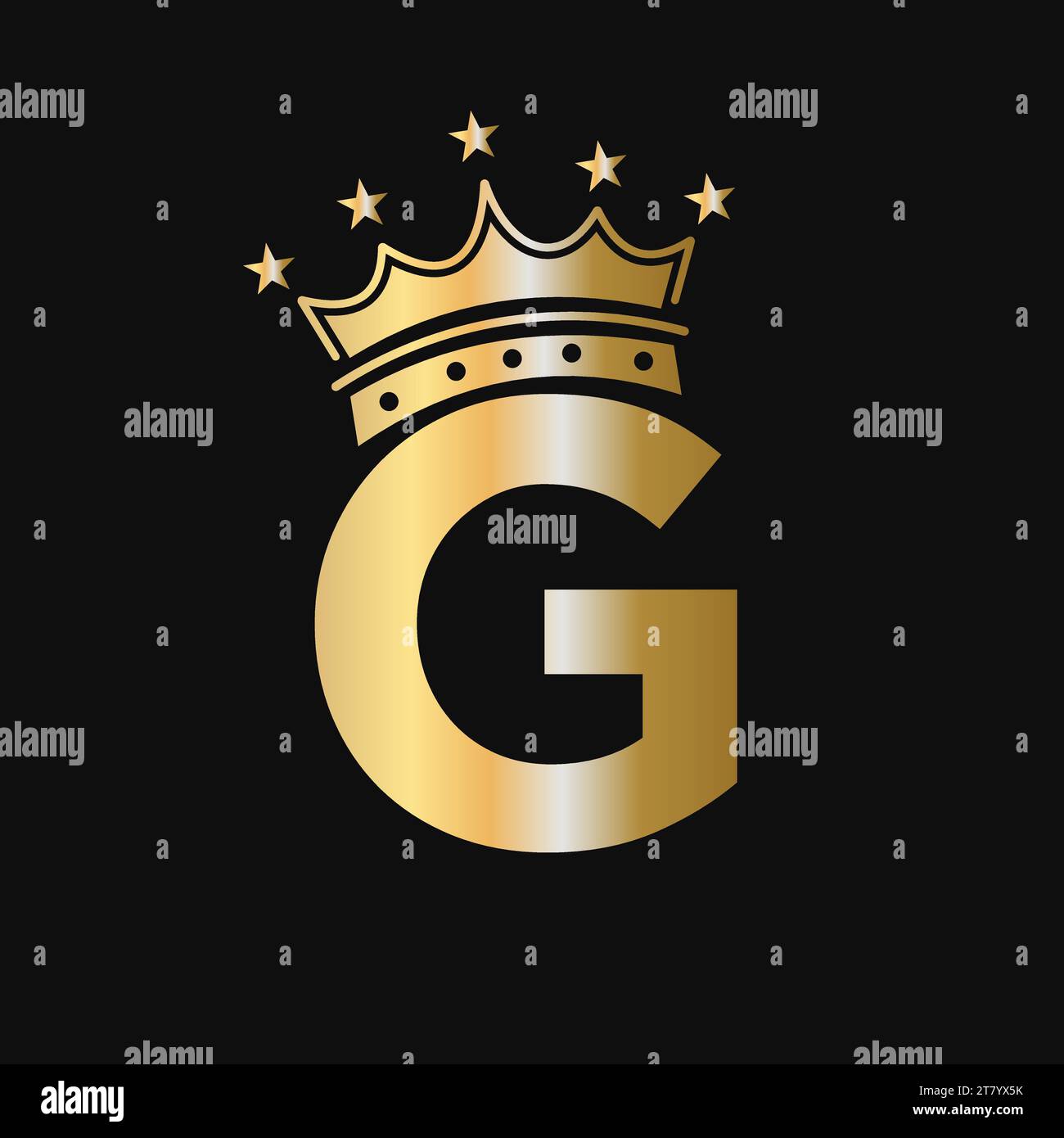 Crown Logo On Letter G With Star Icon. Luxury Symbol Vector Template ...
