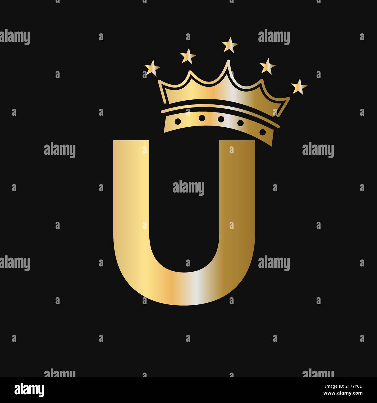Crown Logo On Letter U With Star Icon. Luxury Symbol Vector Template ...