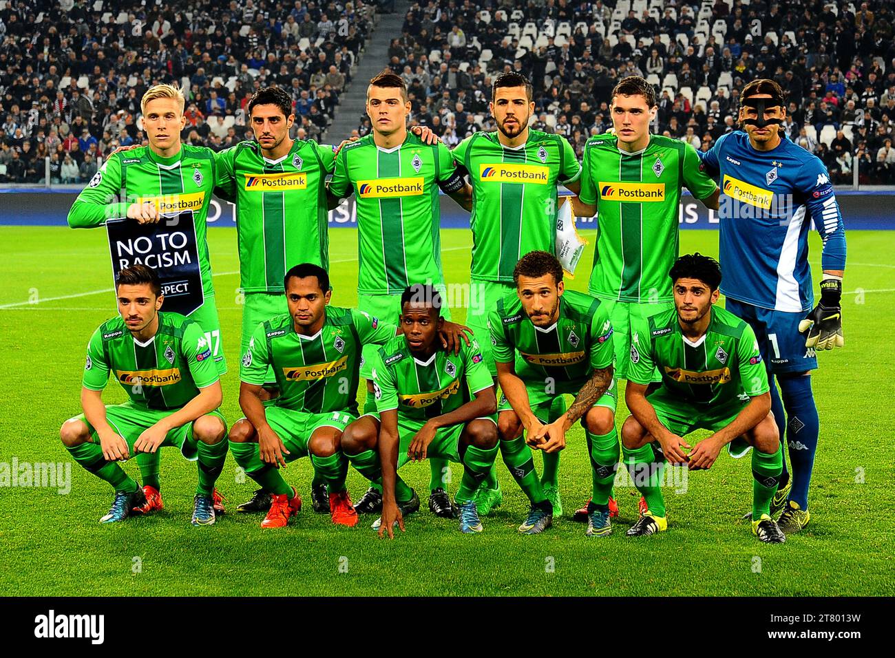Team of VfL Borussia Monchengladbach before the UEFA Champions League Group  D football match between Juventus FC and VfL Borussia Monchengladbach on  October 21, 2015 at Juventus stadium in Turin, Italy. Photo