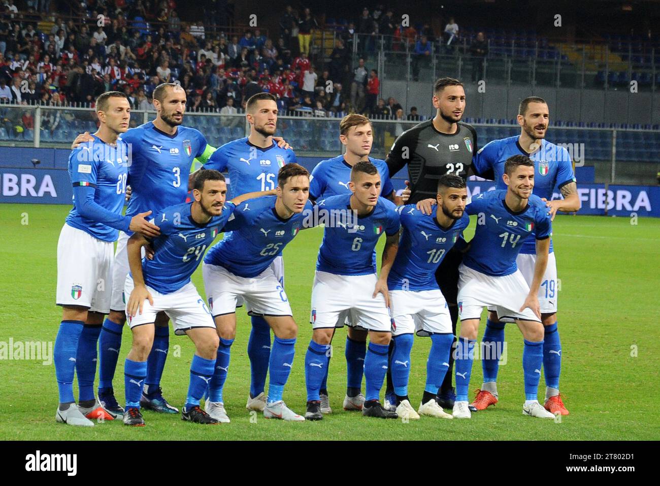 Team of Italy during the International friendly football match between Italy and Ukraine on October 10, 2018 at Luigi Ferraris Stadium in Genoa, Italy - Photo Massimo Cebrelli / DPPI Stock Photo