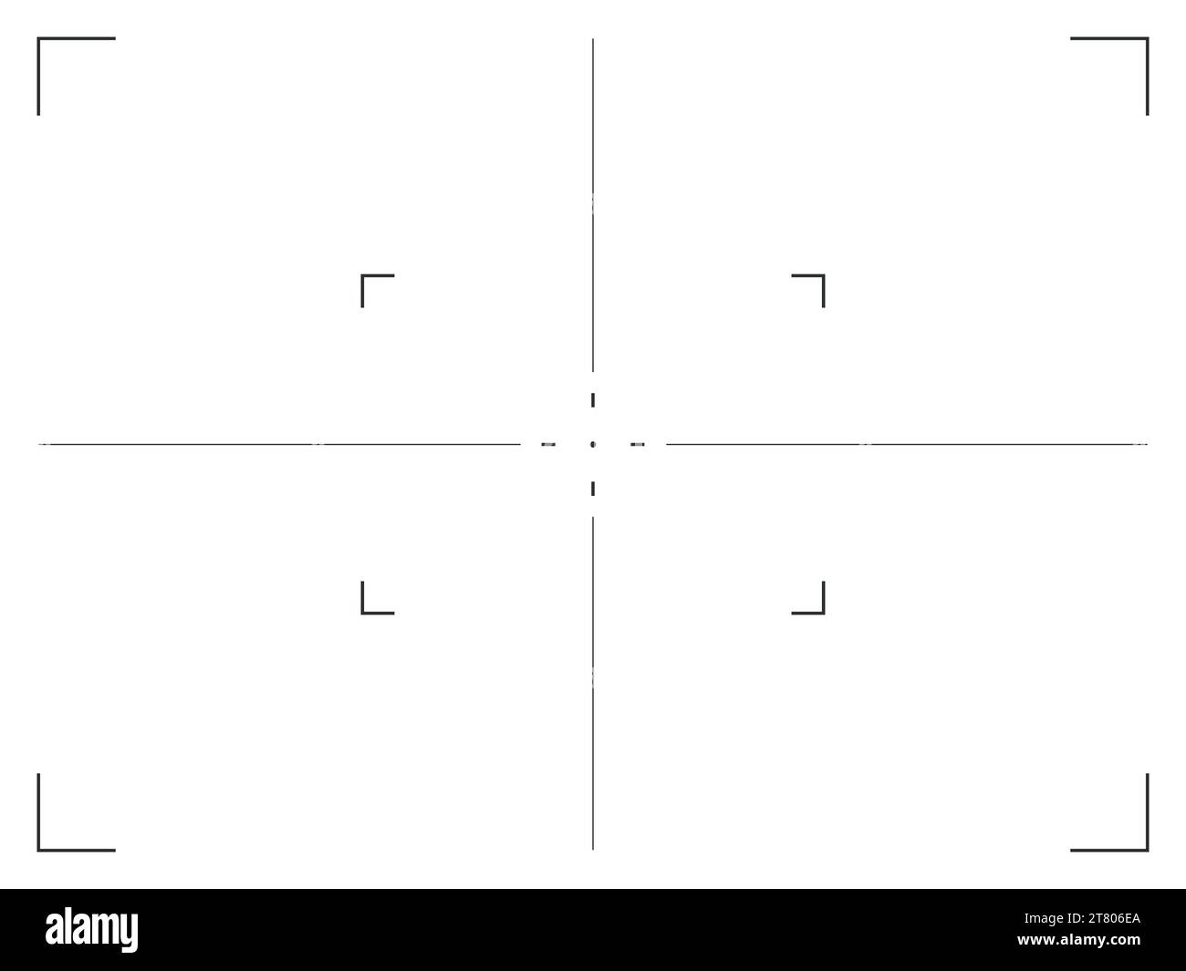 Camera frame viewfinder grid with target. Video camera recorder digital