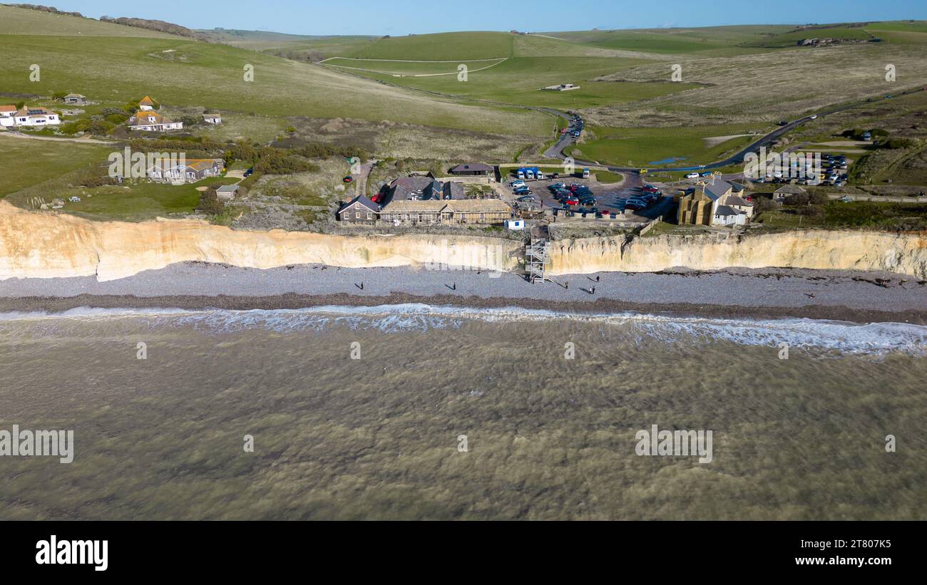 East Sussex UK. 17th Nov 2023. The old Birling Gap Hotel is