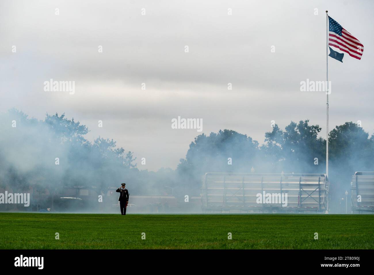 Washington, DC, USA. 29th Sep, 2023. President Joe Biden attends the Armed Forces Farewell and Hail for 20th Chairman of the Joint Chiefs General Mark Milley and 21st Chairman General Charles Q. Brown, Jr. on Friday, Sept. 29, 2023, at Joint Base Myer-Henderson Hall in Arlington, Virginia. (Photo by Carlos Vazquez) Credit: White House/ZUMA Press Wire/ZUMAPRESS.com/Alamy Live News Stock Photo