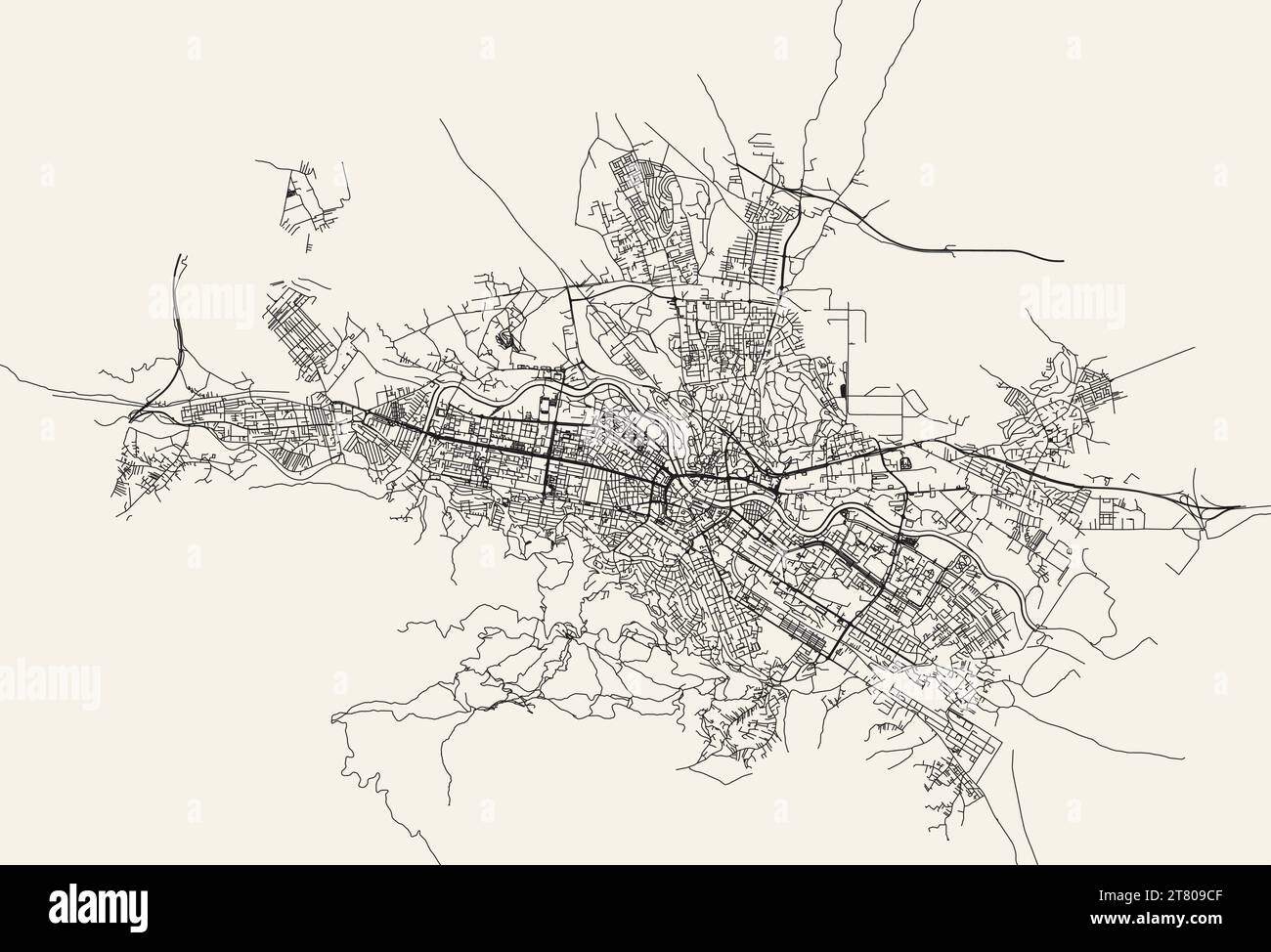 Vector city road map of Skopje, North Macedonia Stock Vector Image &amp; Art - Alamy