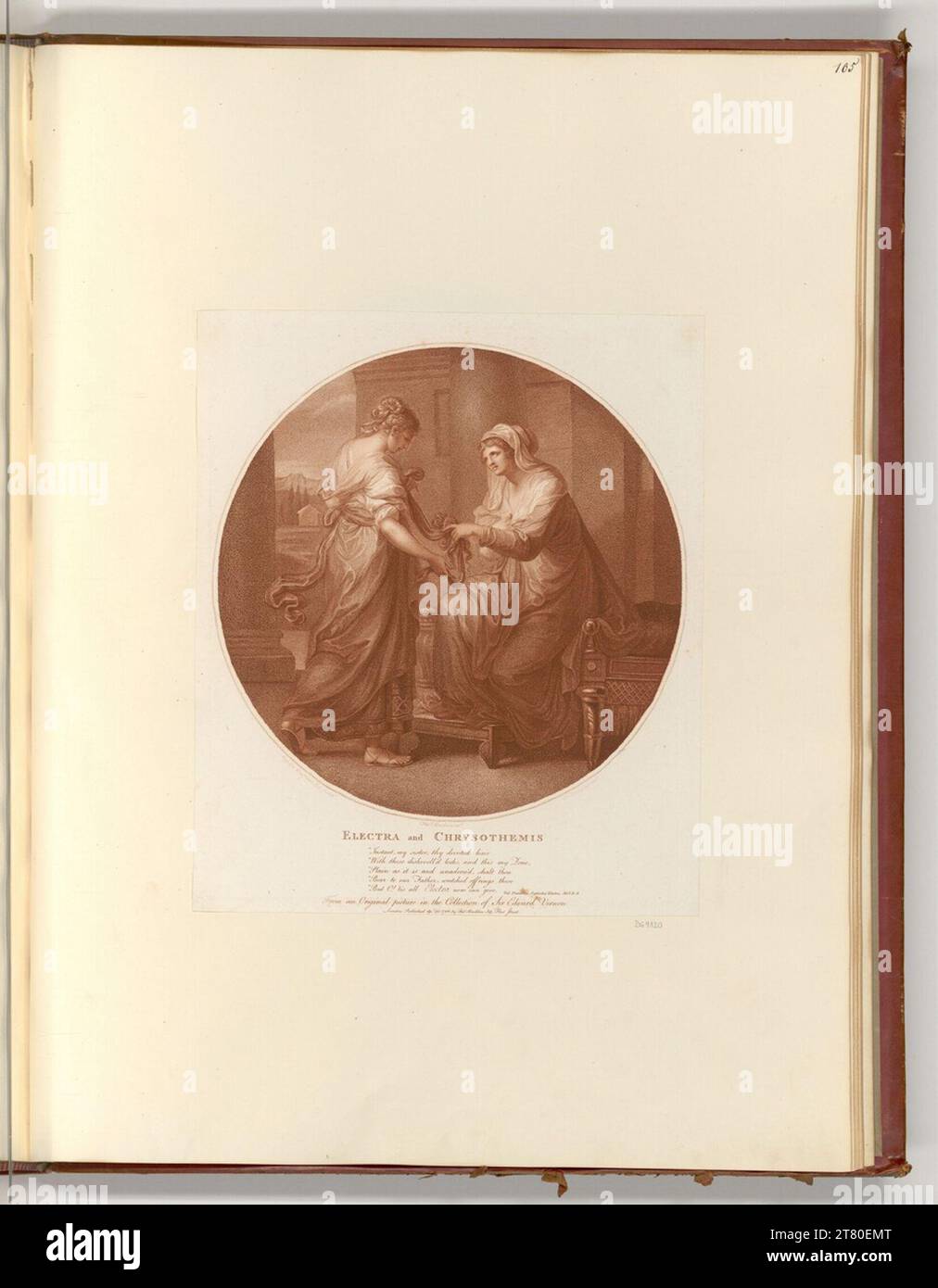 Maria Anna Angelika Catharina Kauffmann Electra und Chrysothemis. Etching, punctuation technology 1786 , 1786 Stock Photo