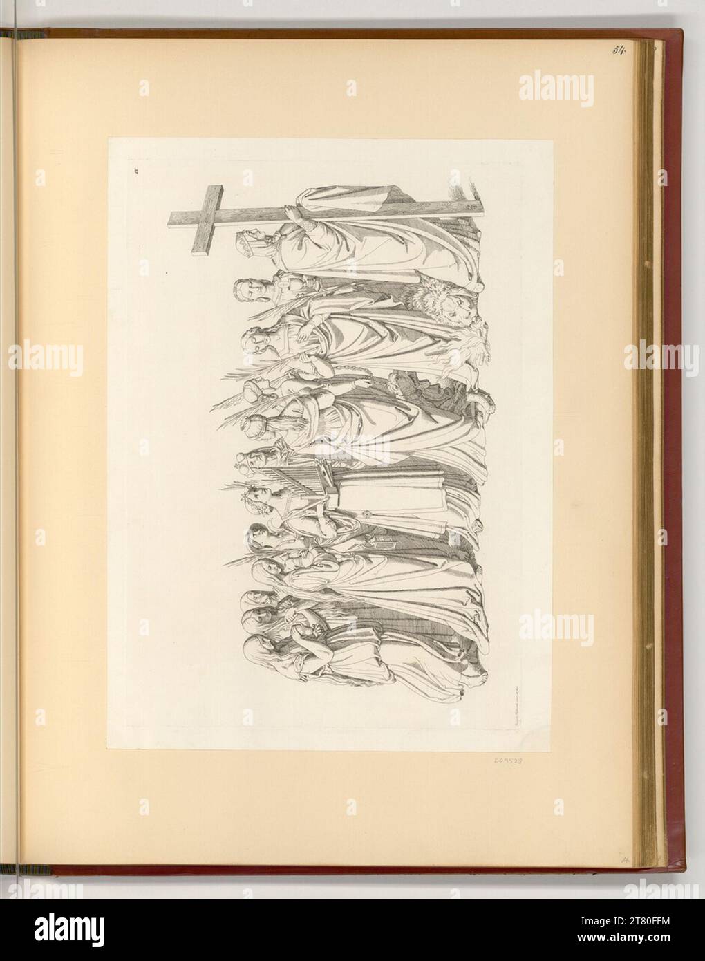 Josef von Führich St. Helena, followed by women and martyrs. etching 1839 , 1839 Stock Photo