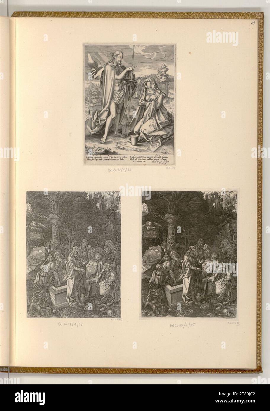 Albrecht Dürer The burial; Christ as a gardener. Copper engraving ...