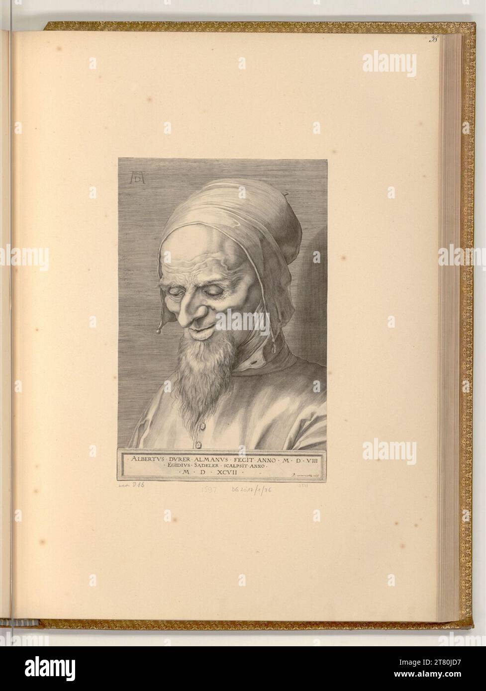 Albrecht Dürer The bearded old man. Copper engraving; etching 1597 ...