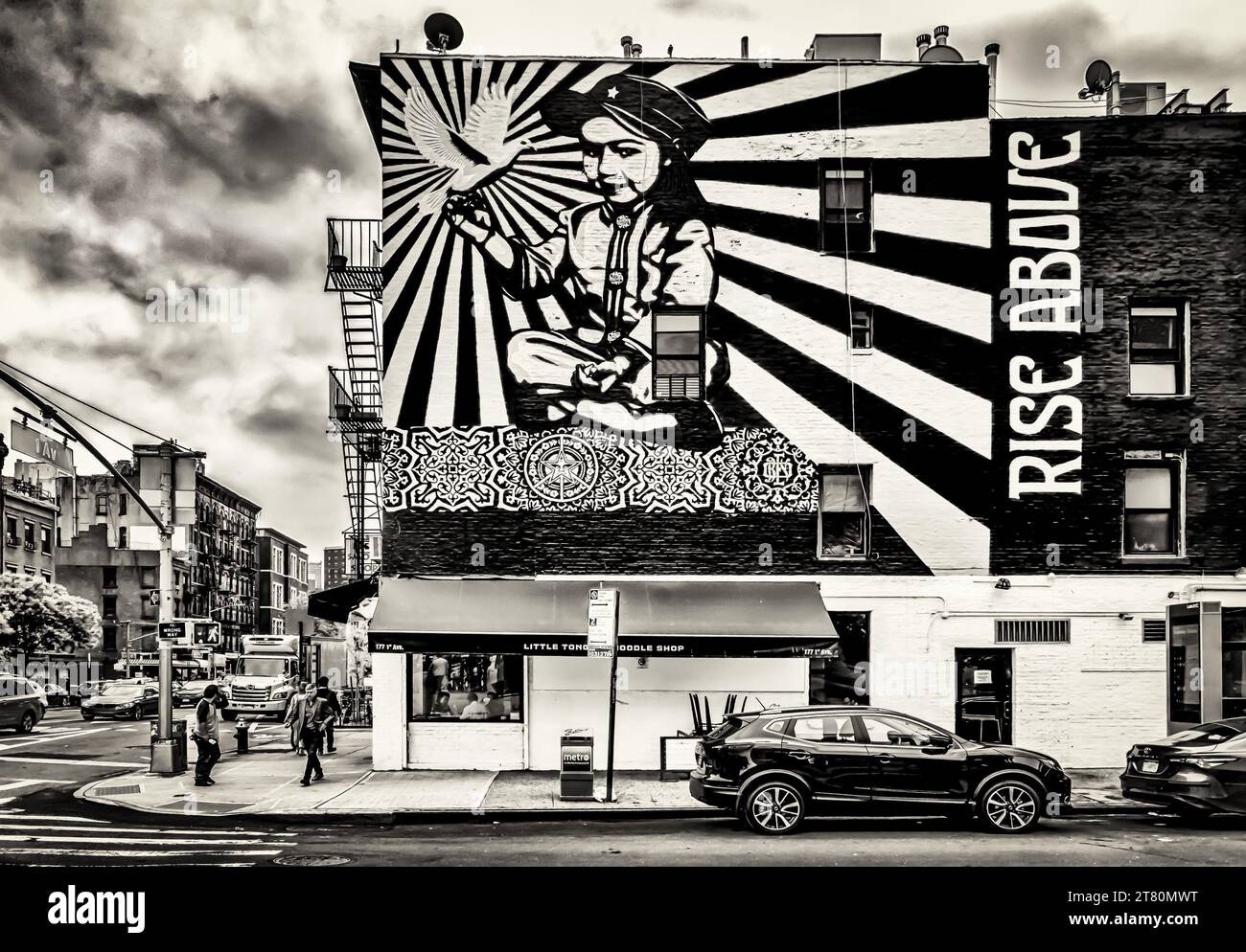 New York City, USA, May 14th 2018, mural for 'Little Tong Noodle Shop' a Chinese restaurant on the First Avenue in East Village, Manhattan Stock Photo
