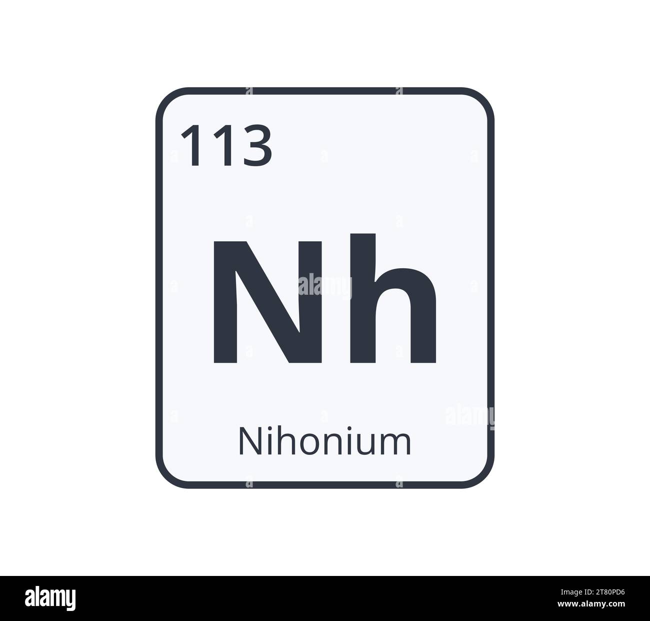 Nihonium Chemical Symbol.  Stock Vector