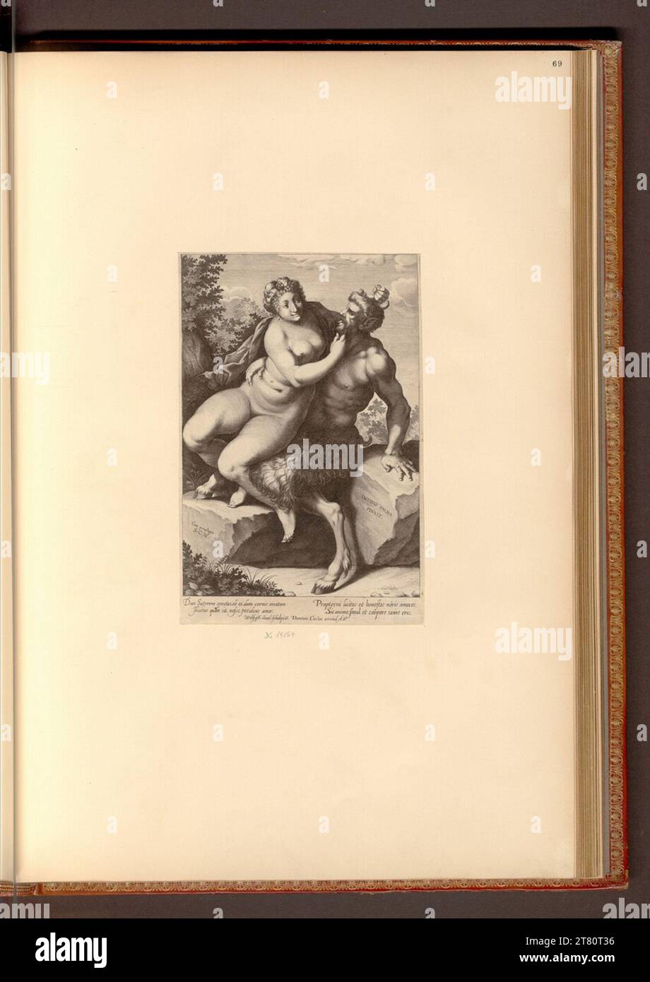 Wolfgang Kilian (Engraver) Satyr und Nymphe. Copper engraving, etching 16. - 17. Century Stock Photo