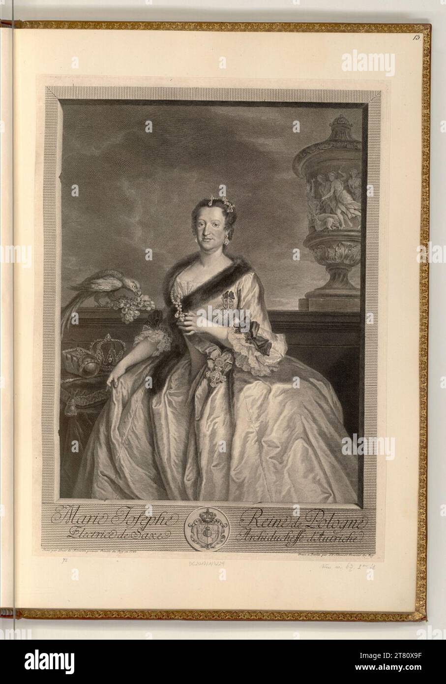 Georg Friedrich Schmidt (Engraver) Portrait Maria Josepha of Austria ...