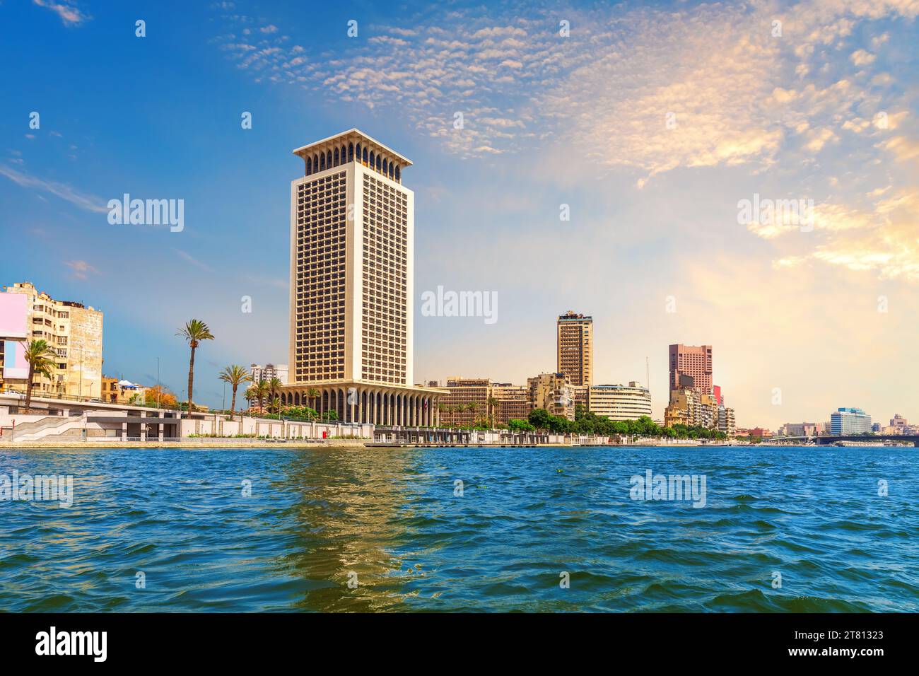 Skyscrapers on the Nile, popular modern view of Cairo, Egypt Stock ...