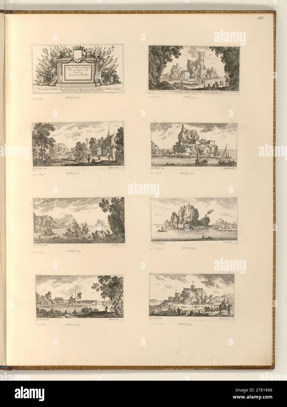 Adam Perelle (Engraver) Various landscapes. etching 1650-1661 , 1650/1661 Stock Photo