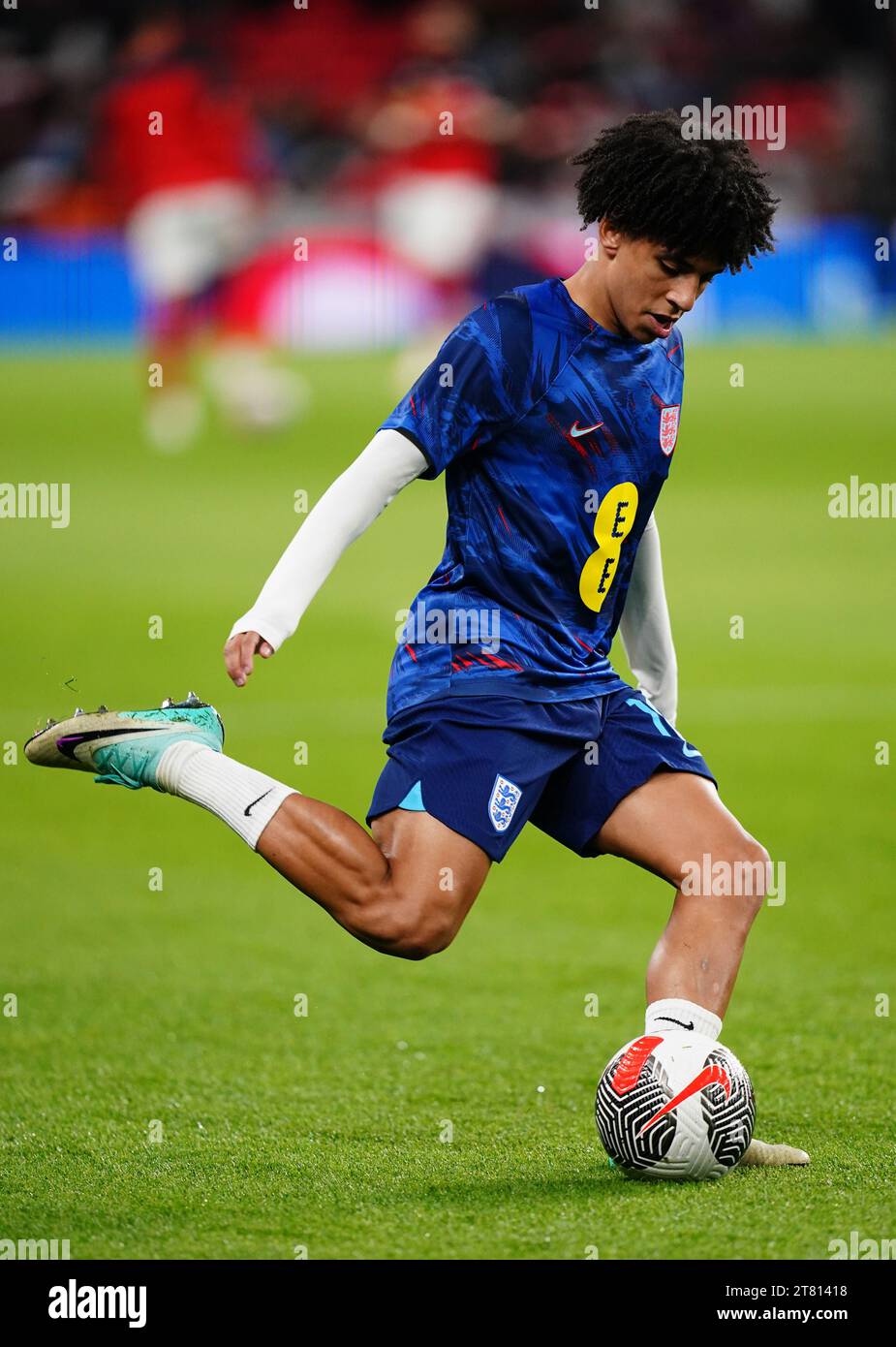 England's Rico Lewis warming up before the UEFA Euro 2024 Qualifying ...