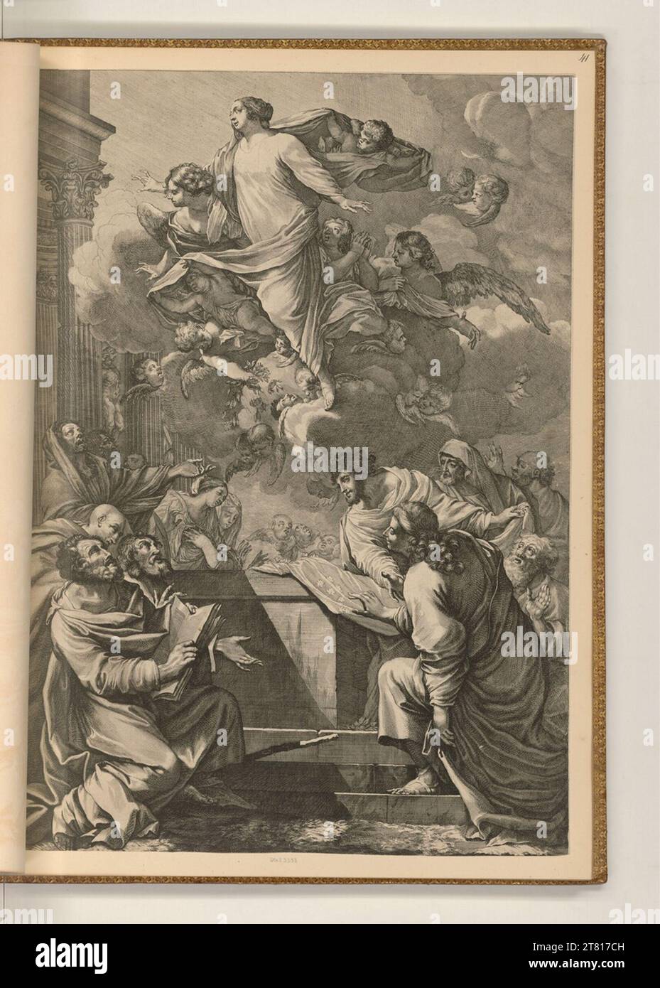 Simon Vouet Maria's Ascension. etching 17. Century , 17th century Stock Photo