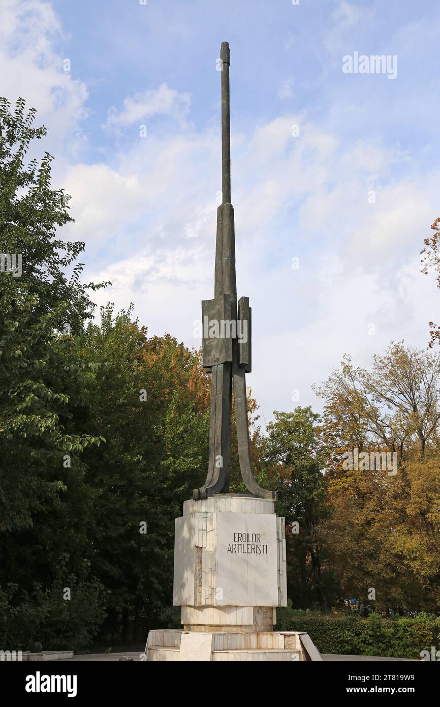 Artillery Heroes Monument, Bulevardul Eroilor, Cotroceni, Historic Centre, Bucharest, Municipality of Bucharest, Romania, Europe Stock Photo