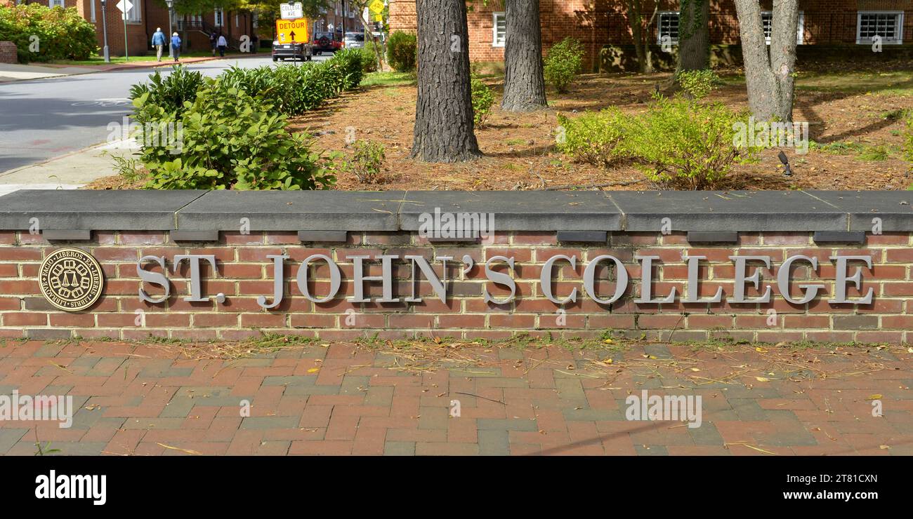 St. John's College campus, Annapolis, Maryland. Established in 1696 and ...