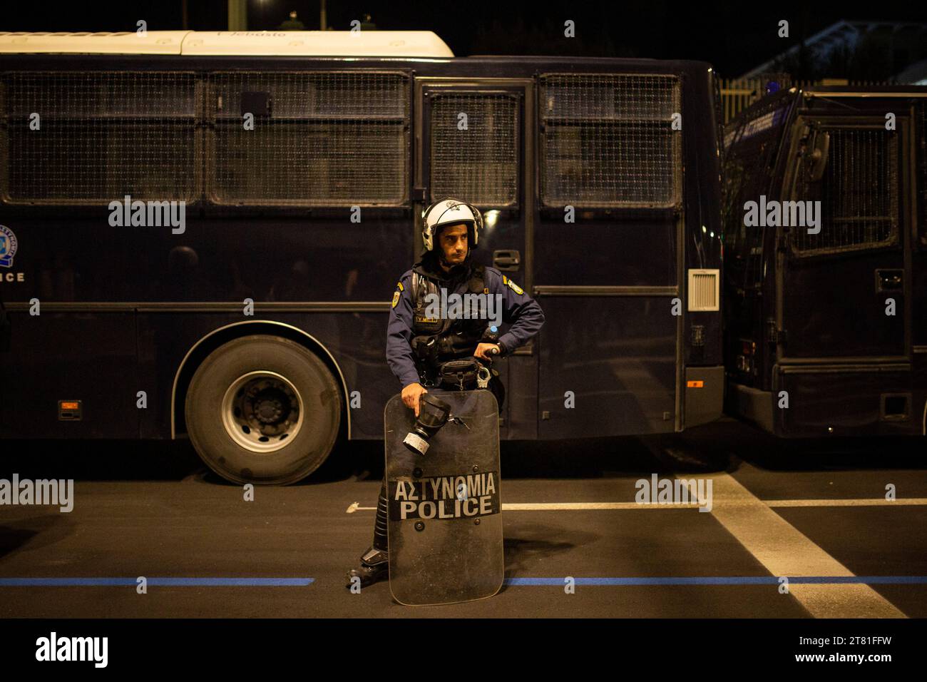 Athen, Greece. 17th Nov, 2023. Riot police in front of the American ...