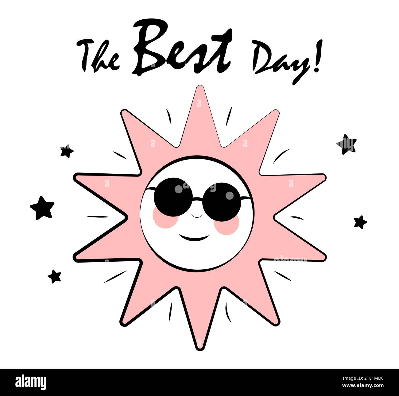 The best day ever. Sun in sunglasses Stock Vector