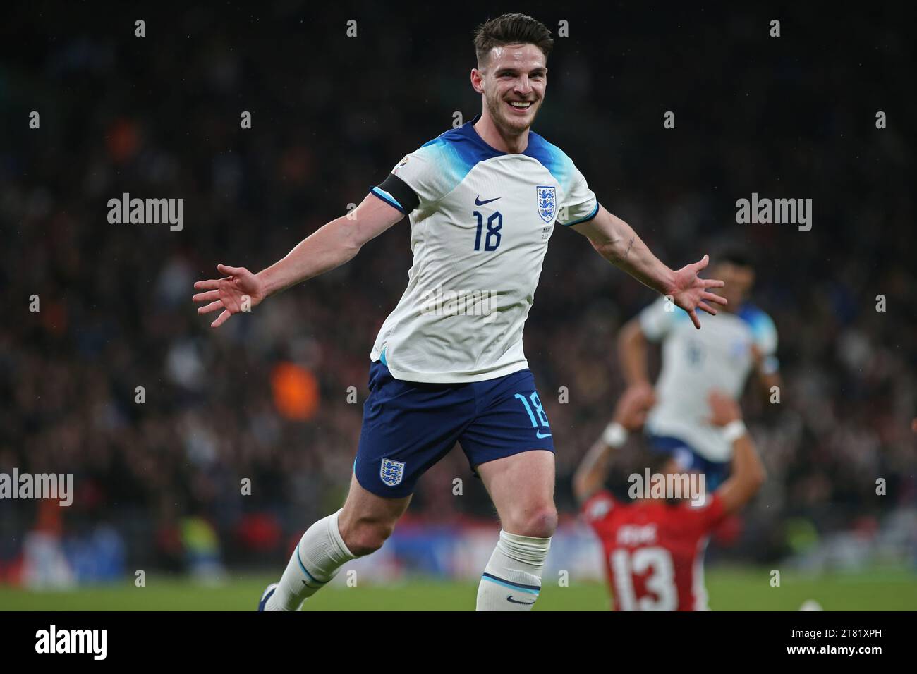 Declan Rice For England London, UK. 17th Nov, 2023. London, November 17th 2023: Declan Rice of ...