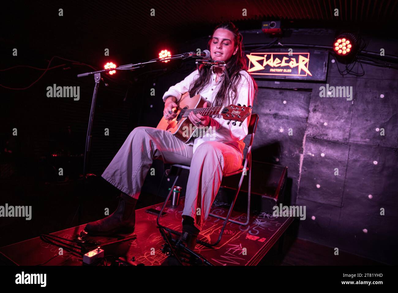 Barcelona, Spain. 2023.11.17. Steph String perform on stage during European Tour at Sidecar on November 17, 2023 in Barcelona, Spain. Stock Photo