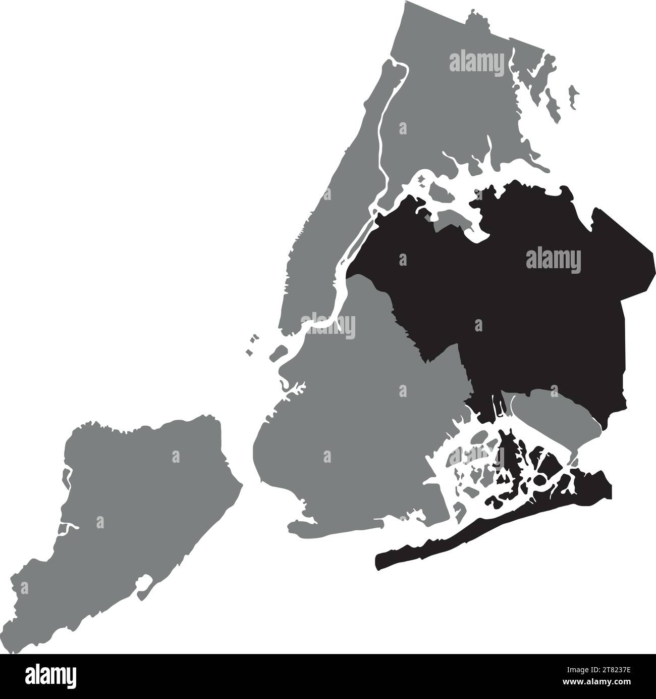 Locator map of the QUEENS BOROUGH, NEW YORK CITY Stock Vector