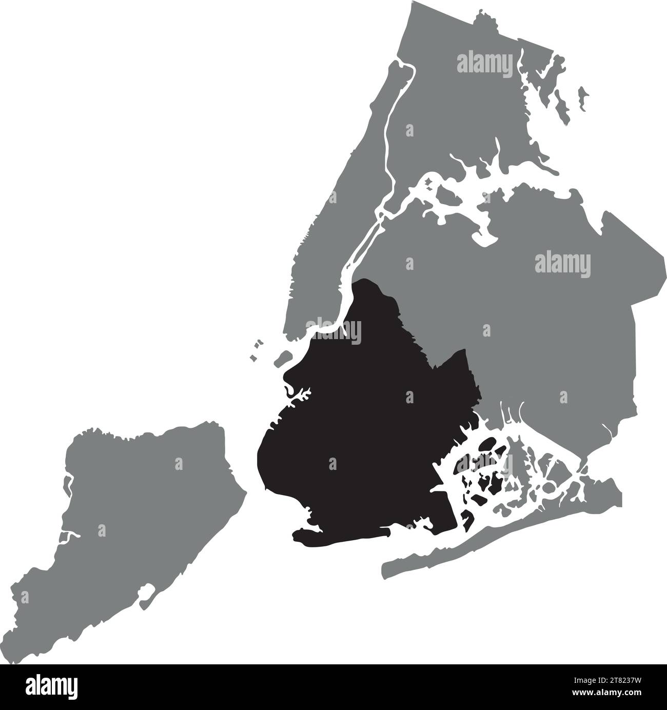 Locator map of the BROOKLYN BOROUGH, NEW YORK CITY Stock Vector